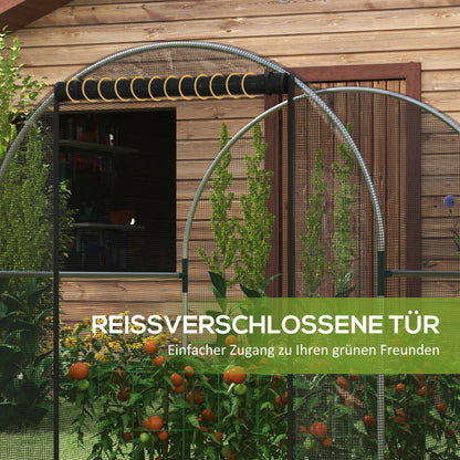 Insect Protection Net 1.2 x 1.5 m Garden Net with Door, Plant Protection Tent, Pest Protection Net with Steel Frame, for Garden, Balcony, HDPE, Black
