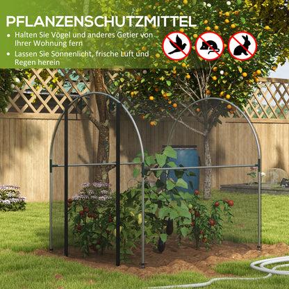 Insect Protection Net 1.2 x 1.5 m Garden Net with Door, Plant Protection Tent, Pest Protection Net with Steel Frame, for Garden, Balcony, HDPE, Black
