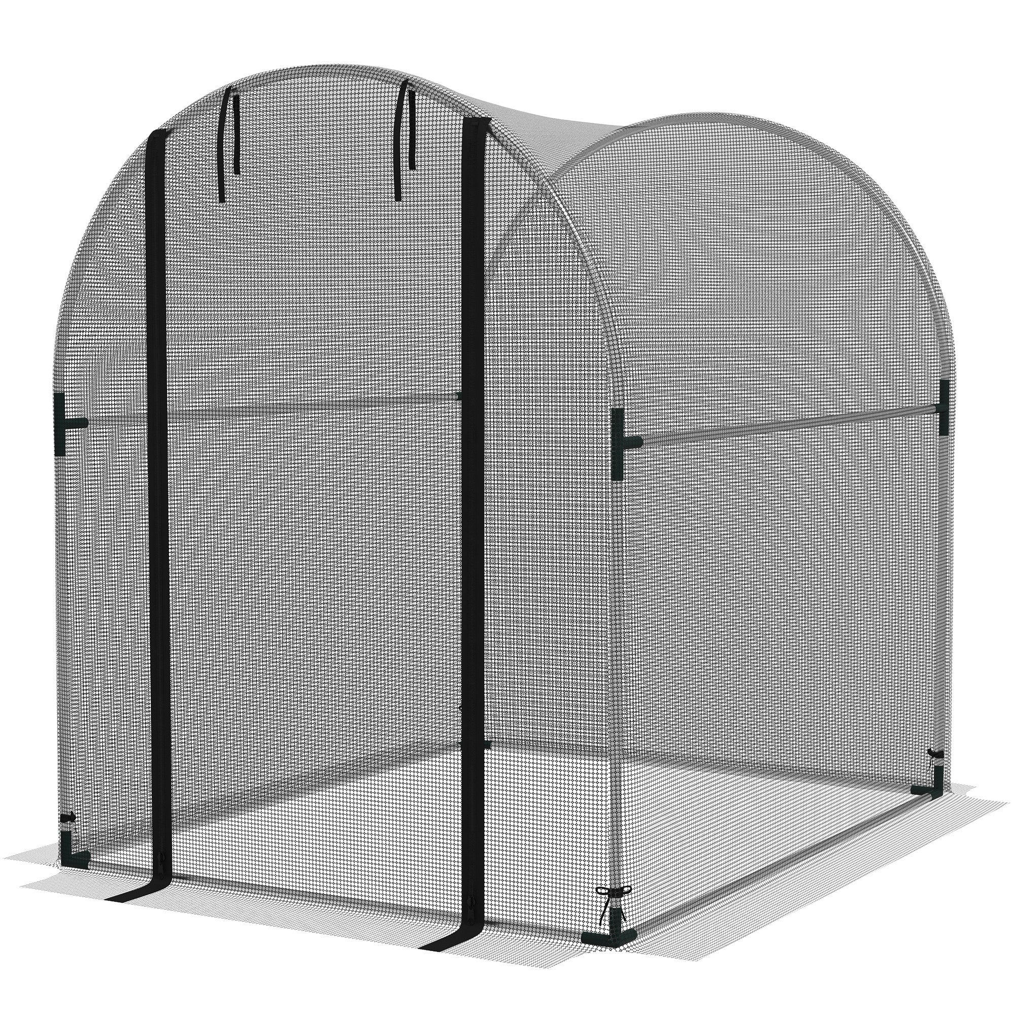 Insect Protection Net 1.2 x 1.5 m Garden Net with Door, Plant Protection Tent, Pest Protection Net with Steel Frame, for Garden, Balcony, HDPE, Black