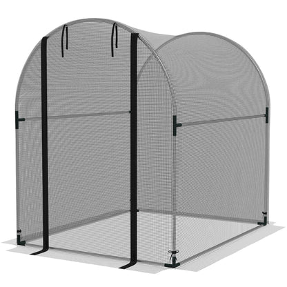 Insect Protection Net 1.2 x 1.5 m Garden Net with Door, Plant Protection Tent, Pest Protection Net with Steel Frame, for Garden, Balcony, HDPE, Black