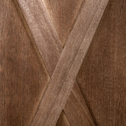 Indoor Room Divider 4 Panels 182 x 170 cm Country-Chic Style - Room Divider with Crisscross Panels - Walnut Paulownia Wood