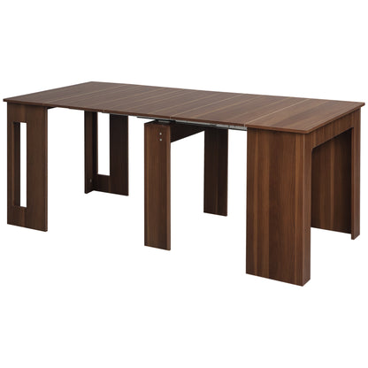 Extendable Dining Table Rectangular Kitchen Table for up to 6 People Dining Table for Living Room, Brown, 60-180 cm