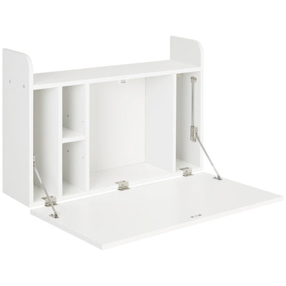 Wall-Mounted Folding Desk Computer Desk with Shelf - 77 x 20 x 51 cm