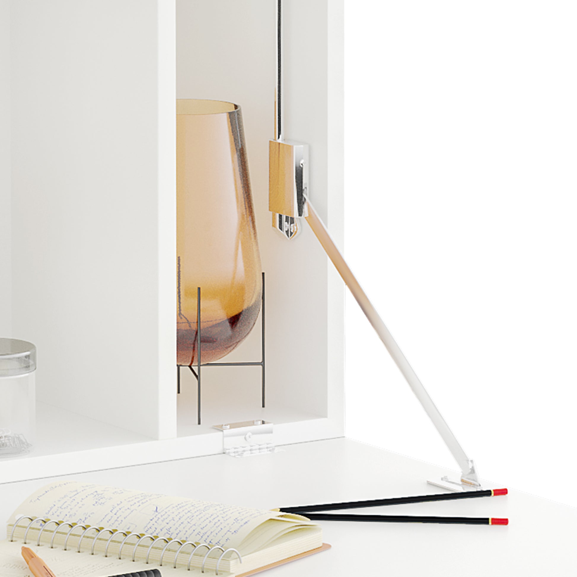 Wall-Mounted Folding Desk Computer Desk with Shelf - 77 x 20 x 51 cm