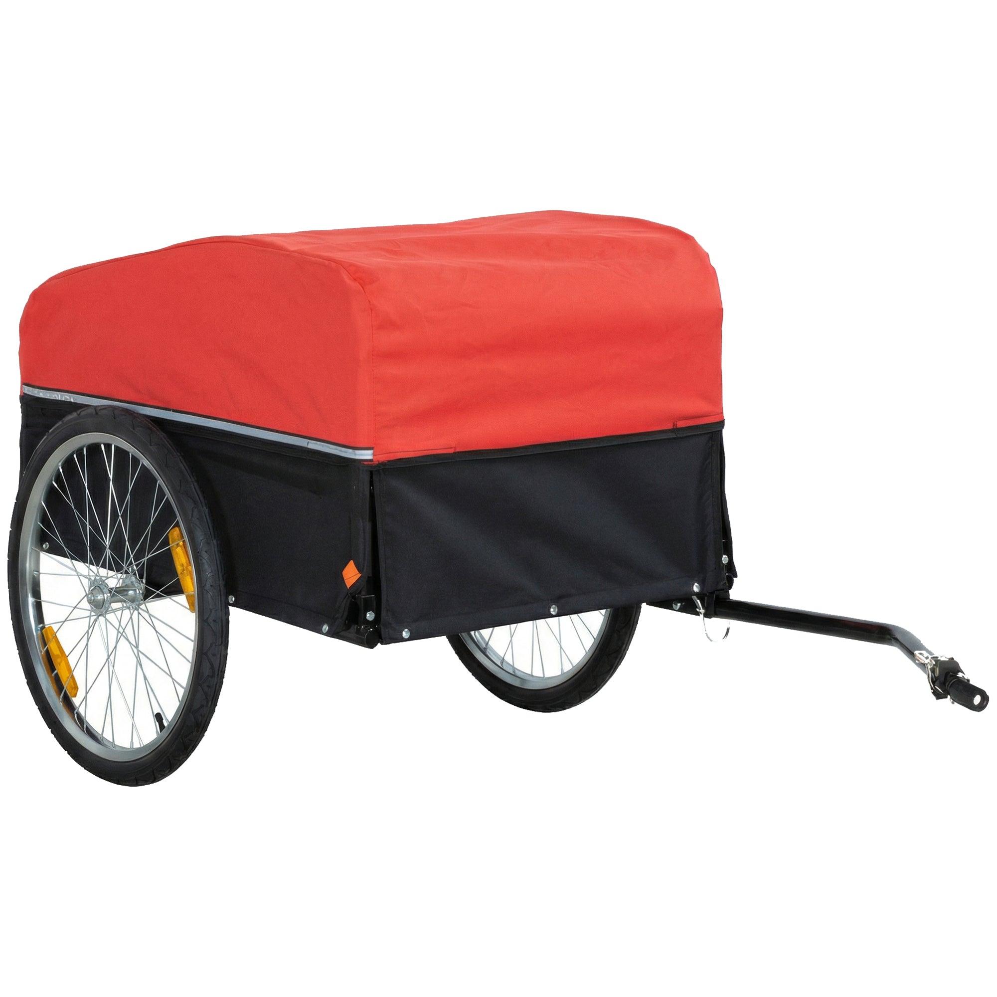 SPORTNOW Bike Trailer 170 L Cargo Trailer with Hitch, Rain Cover, 20" Quick-Release Air Wheels, Up to 40 kg