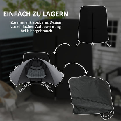 Hanging Chair Cover Outdoor Waterproof Protective Cover with UV Protection Tarpaulin for Hanging Basket Rocking Chair Hanging Chair 300D Oxford Ø196 x 230H cm