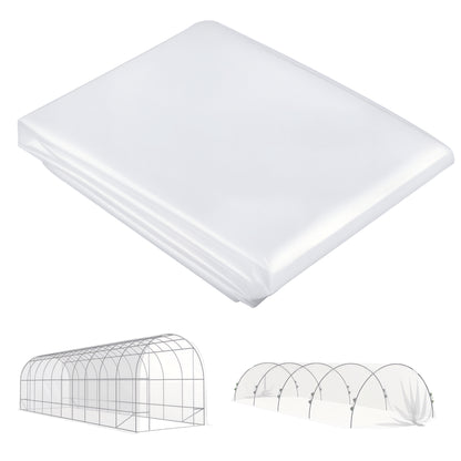 Greenhouse Film 8x10 m Waterproof Garden Cover with UV Protection, Extra Thick Tear-Resistant Plastic Film, Cover for Greenhouse Film Tunnel, Tunnel Film for Outdoor Area Transparent