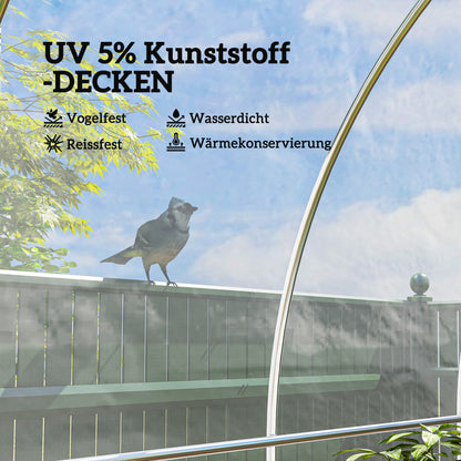 Greenhouse Film 8x10 m Waterproof Garden Cover with UV Protection, Extra Thick Tear-Resistant Plastic Film, Cover for Greenhouse Film Tunnel, Tunnel Film for Outdoor Area Transparent