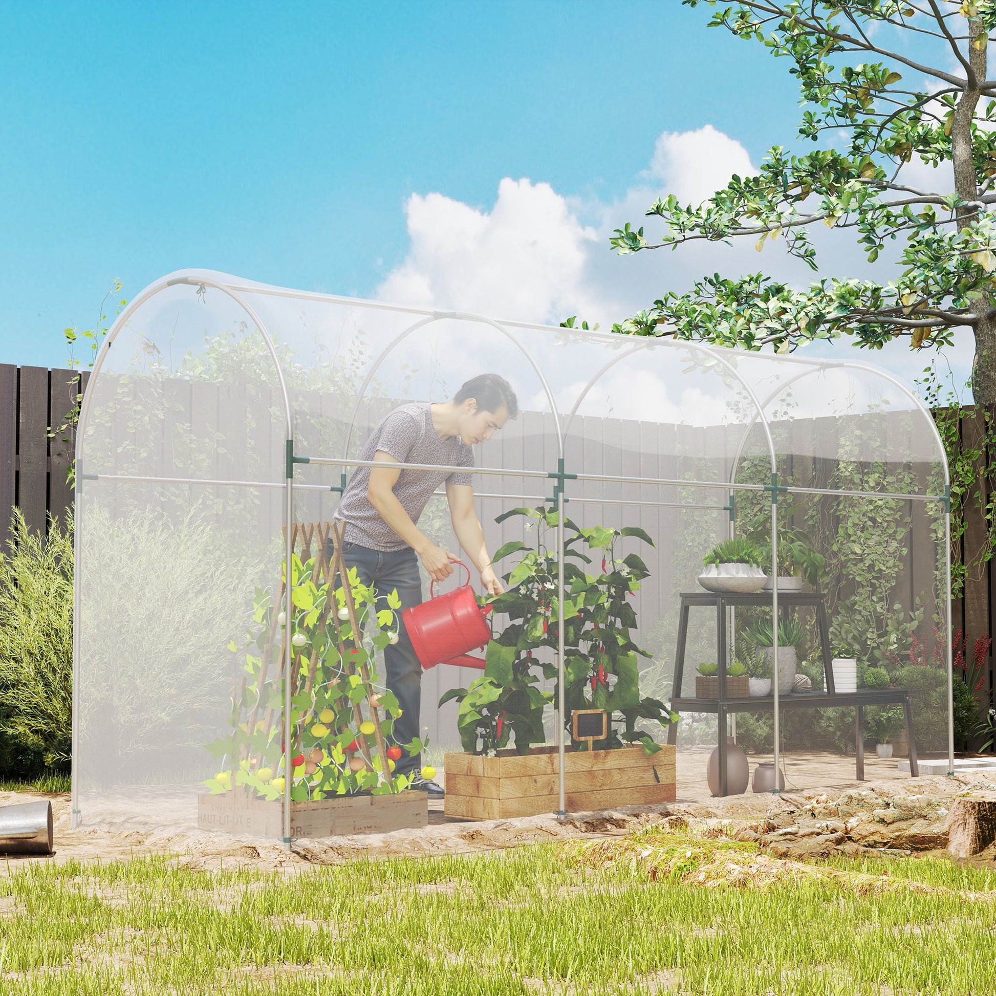 Greenhouse Film 8x10 m Waterproof Garden Cover with UV Protection, Extra Thick Tear-Resistant Plastic Film, Cover for Greenhouse Film Tunnel, Tunnel Film for Outdoor Area Transparent