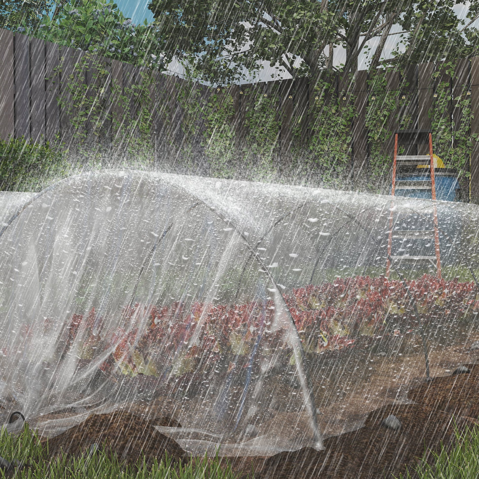 Greenhouse Film 8x10 m Waterproof Garden Cover with UV Protection, Extra Thick Tear-Resistant Plastic Film, Cover for Greenhouse Film Tunnel, Tunnel Film for Outdoor Area Transparent