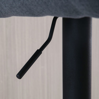 Bar Stool, Height Adjustable Bar Chair, Kitchen Stool, Bistro Stool with Footrest, Counter Stool with Linen Look for Dining Room, Dark Gray, 54 x 54 x 92-112 cm