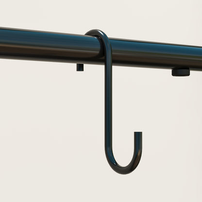 3-Tier Plant Stand with Hanging Rod, Hooks, Flower Stand for Indoor, Metal Plant Rack, Multi-layer Flower Shelf, 137cm High Flower Ladder for Living Room, Garden Balcony, Black