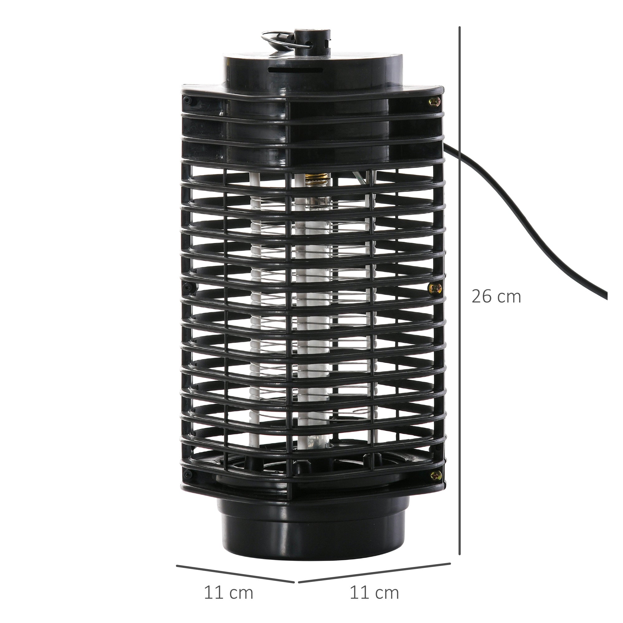 Anti-Mosquito Lamp, Electric Indoor Outdoor Mosquito Killer, 3W LED, Electric Fly Killer with Hanging Hook, Mosquito Trap, Mosquito Killer Lamp, Black