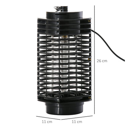 Anti-Mosquito Lamp, Electric Indoor Outdoor Mosquito Killer, 3W LED, Electric Fly Killer with Hanging Hook, Mosquito Trap, Mosquito Killer Lamp, Black