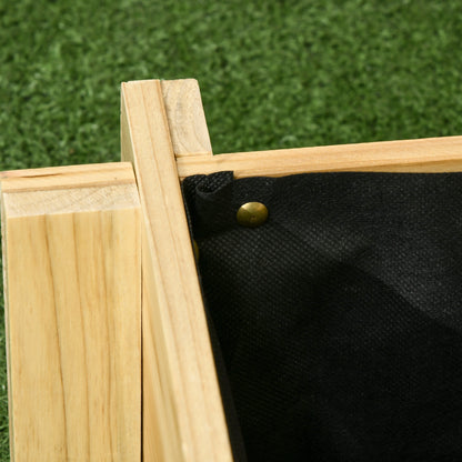 Raised Garden Bed Wooden, 3-Tier Planting Bed, Cold Frame with Fabric Lining, Flower Box Vegetable Bed 93x93x35cm for Balcony, Garden, Planter Box for Flowers, Vegetables, Herbs, Natural