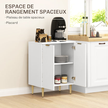 Kitchen Buffet, Storage Cabinet, with 2 Doors, Adjustable Shelf, Raised Metal Legs, for Kitchen, Living Room, 60 x 40 x 80 cm, White