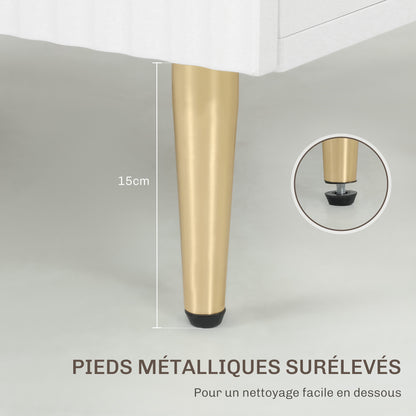 Kitchen Buffet, Storage Cabinet, with 2 Doors, Adjustable Shelf, Raised Metal Legs, for Kitchen, Living Room, 60 x 40 x 80 cm, White