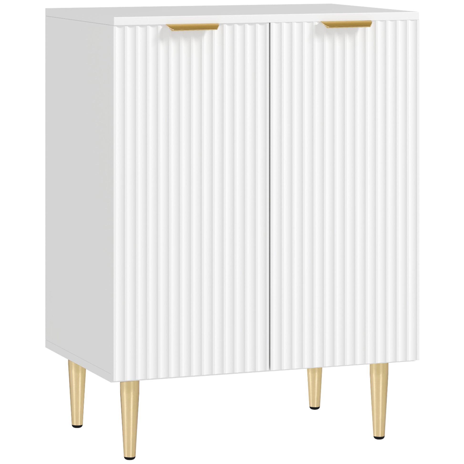 Kitchen Buffet, Storage Cabinet, with 2 Doors, Adjustable Shelf, Raised Metal Legs, for Kitchen, Living Room, 60 x 40 x 80 cm, White