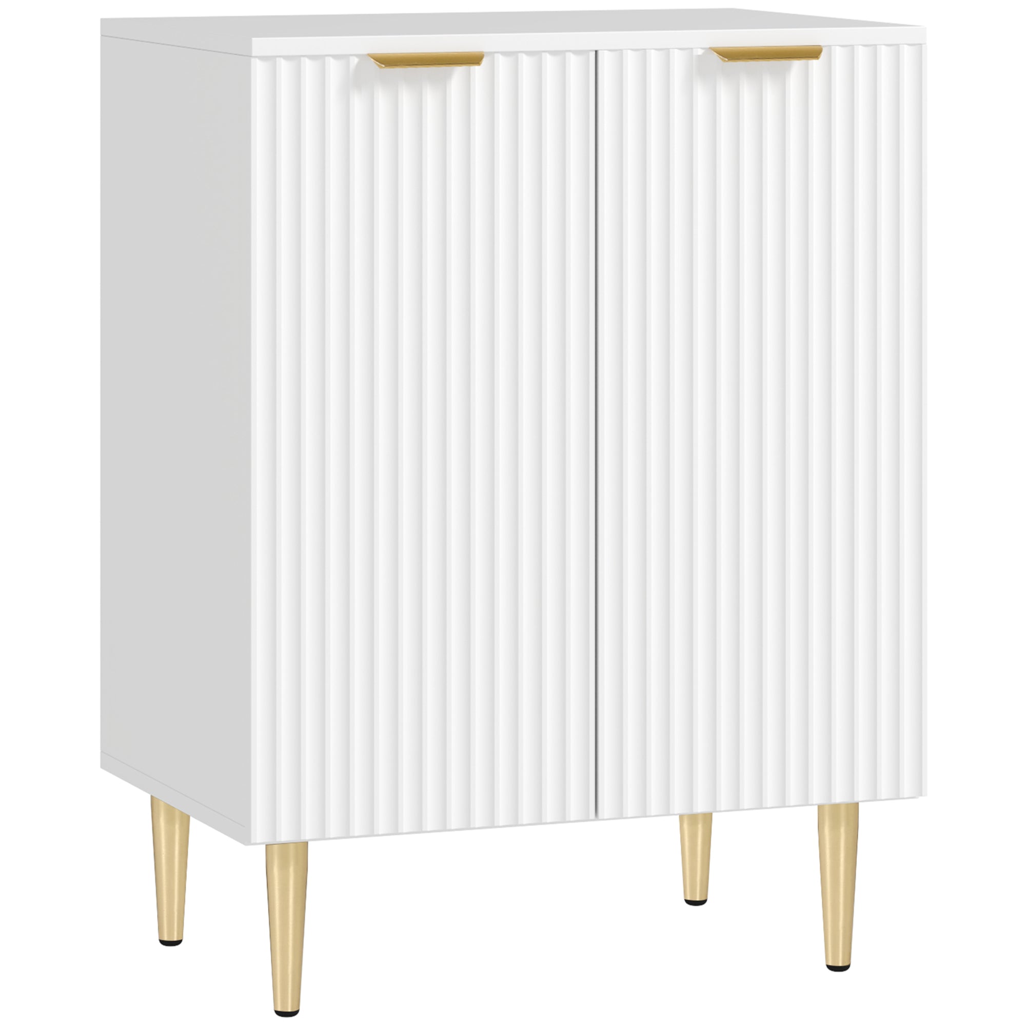 Kitchen Buffet, Storage Cabinet, with 2 Doors, Adjustable Shelf, Raised Metal Legs, for Kitchen, Living Room, 60 x 40 x 80 cm, White