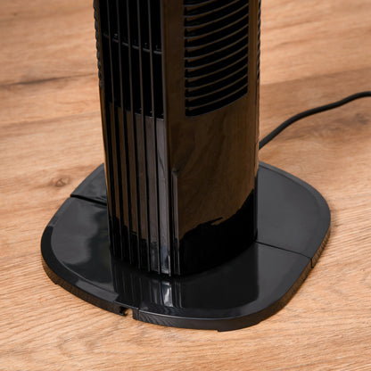 Tower Fan Vertical Fan 50W with Remote Control 3 Speeds LED Display Timer 7.5h and 70° Oscillation Ø20x78.5 cm Black