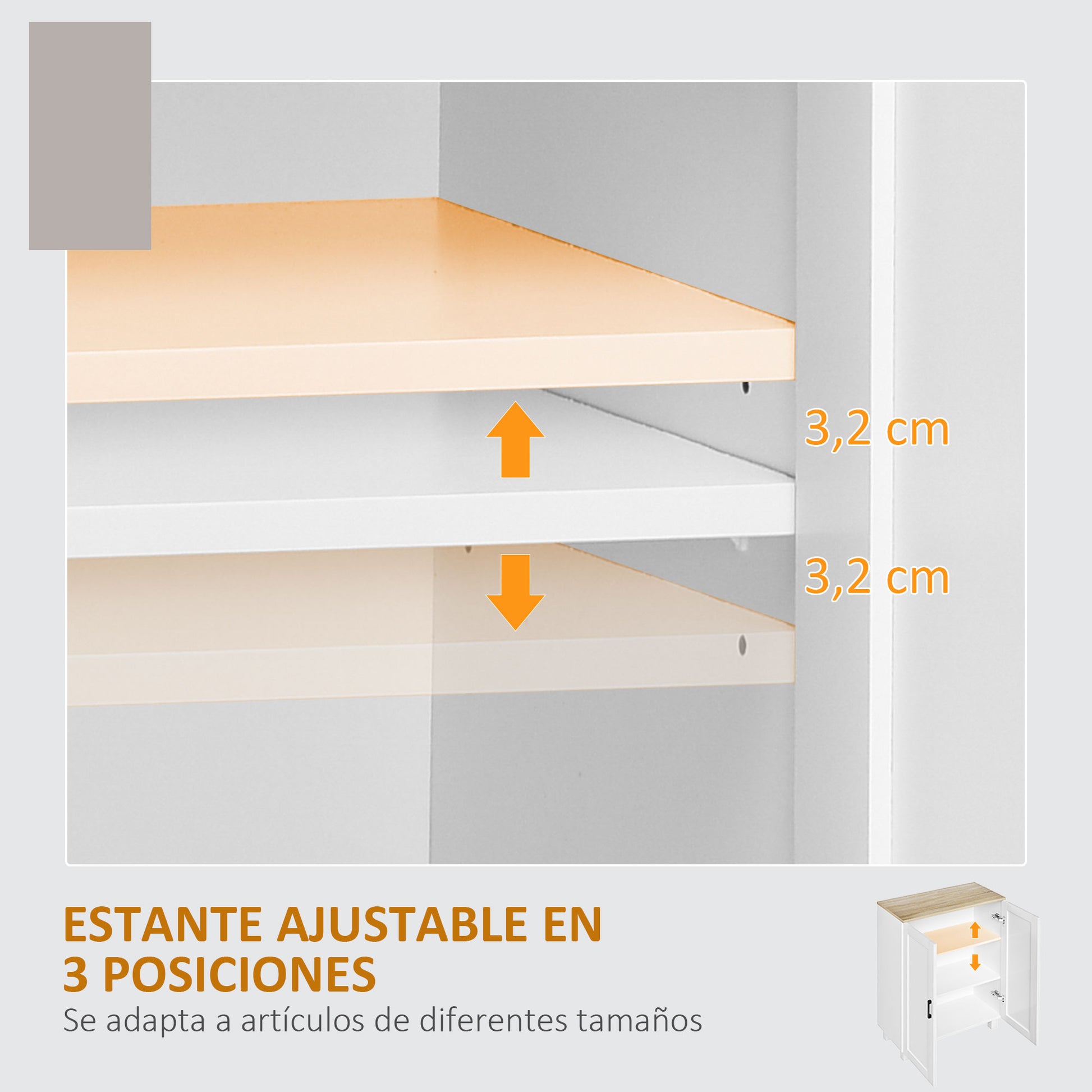 Modern Living Room Cabinet Storage Cabinet with 2 Doors Adjustable Shelf and Raised Base for Kitchen Dining Room Hallway Bedroom Anti-tip Device 60x30x90 cm White
