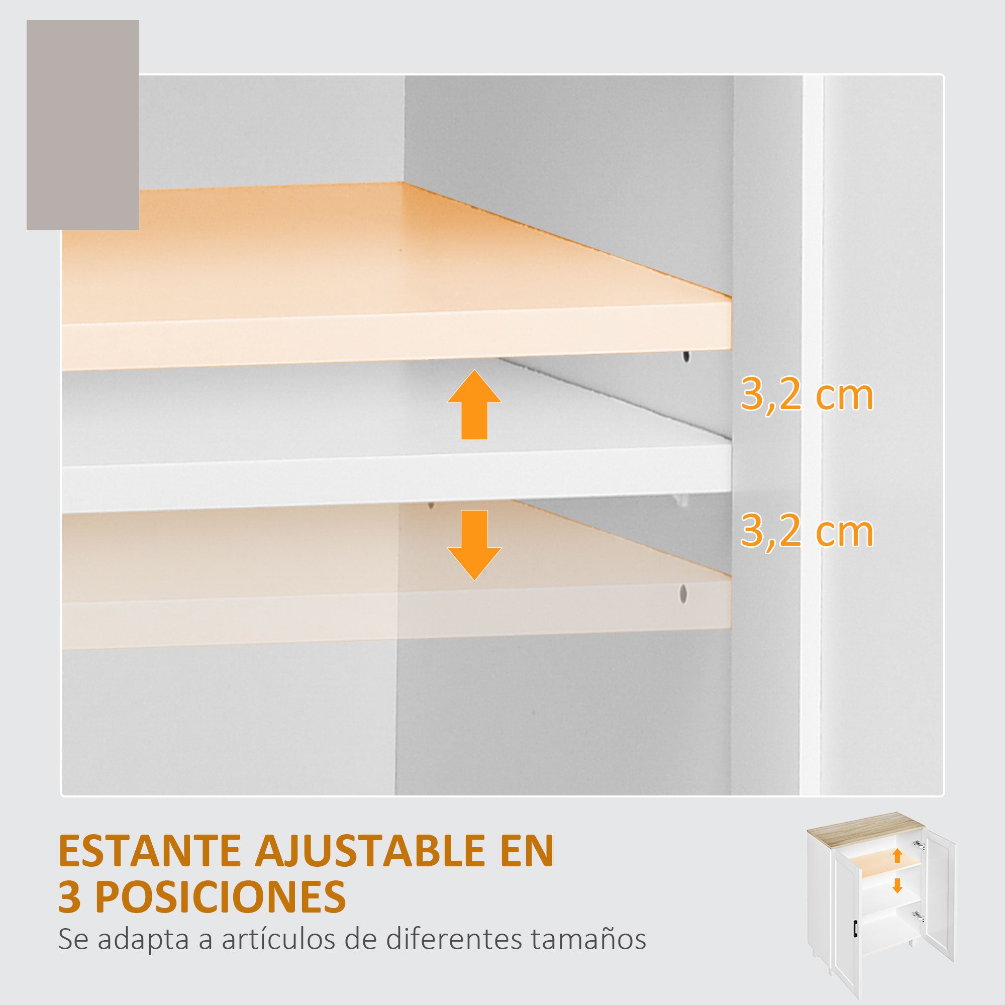 Modern Living Room Cabinet Storage Cabinet with 2 Doors Adjustable Shelf and Raised Base for Kitchen Dining Room Hallway Bedroom Anti-tip Device 60x30x90 cm White