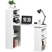Desk Kitchen Table with Shelf Computer Desk Work Table Laptop Desk Office Shelf White 120 x 55 x 120 cm