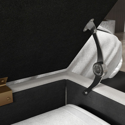 Storage Bench Upholstered Bench, Linen Look, Bed Bench with Steel Legs, for Bedroom, Living Room, Hallway, 100 x 40 x 49 cm, Cream