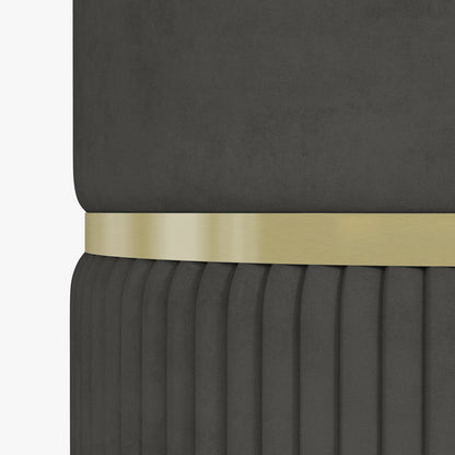 Pouf ottoman footstool, storage chest, corduroy velvet, modern design, 36 x 36 x 44 cm, for living room, bedroom, gray