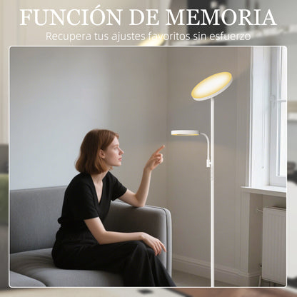 Dimmable LED Floor Lamp 42W Rotating Floor Lamp with Remote and Touch Control Adjustable Color Temperature and Brightness for Living Rooms Bedrooms Offices White