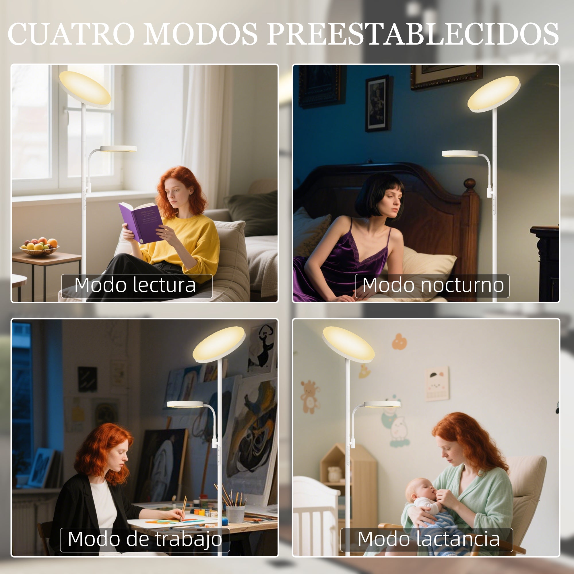 Dimmable LED Floor Lamp 42W Rotating Floor Lamp with Remote and Touch Control Adjustable Color Temperature and Brightness for Living Rooms Bedrooms Offices White