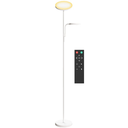 Dimmable LED Floor Lamp 42W Rotating Floor Lamp with Remote and Touch Control Adjustable Color Temperature and Brightness for Living Rooms Bedrooms Offices White