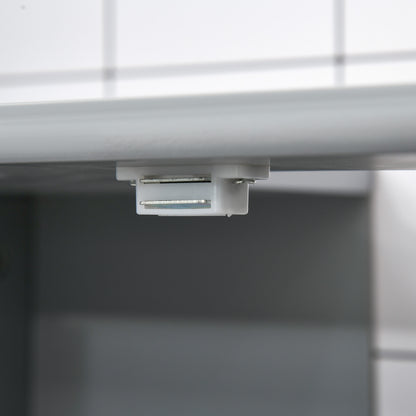 Bathroom Vanity Cabinet Under Sink - Sink Cabinet - 2-Door Cupboard with Shelf - Dimensions 60L x 30W x 60H cm - Gray Wood