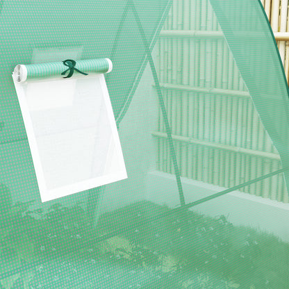 Greenhouse with Roll-Up Door, 2 Windows, Winterproof Steel Frame Greenhouse for Balcony, Garden, Tomato House 180 x 180 x 200 cm, Tomato Greenhouse for Tomatoes, Vegetables, Flowers, Green