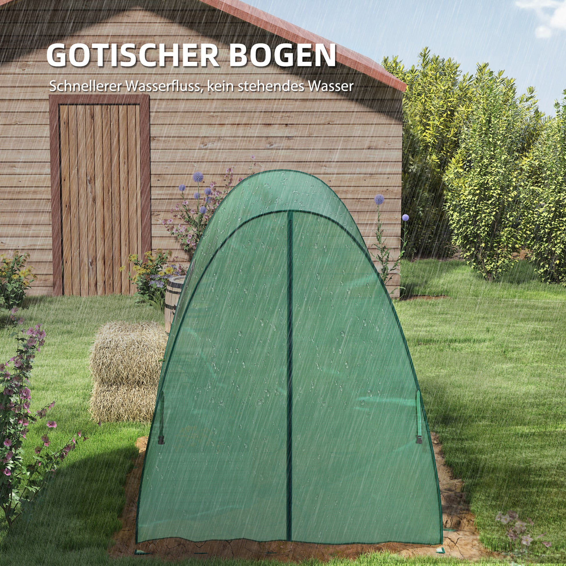 Greenhouse with Roll-Up Door, 2 Windows, Winterproof Steel Frame Greenhouse for Balcony, Garden, Tomato House 180 x 180 x 200 cm, Tomato Greenhouse for Tomatoes, Vegetables, Flowers, Green