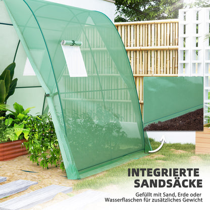 Greenhouse with Roll-Up Door, 2 Windows, Winterproof Steel Frame Greenhouse for Balcony, Garden, Tomato House 180 x 180 x 200 cm, Tomato Greenhouse for Tomatoes, Vegetables, Flowers, Green