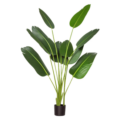 160 cm Artificial Banana Plant with Pot and 10 Realistic Leaves Synthetic Tropical Plant for Indoor and Outdoor Decoration Office Home Green