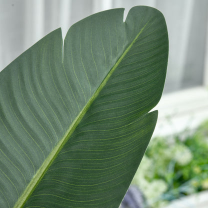 160 cm Artificial Banana Plant with Pot and 10 Realistic Leaves Synthetic Tropical Plant for Indoor and Outdoor Decoration Office Home Green