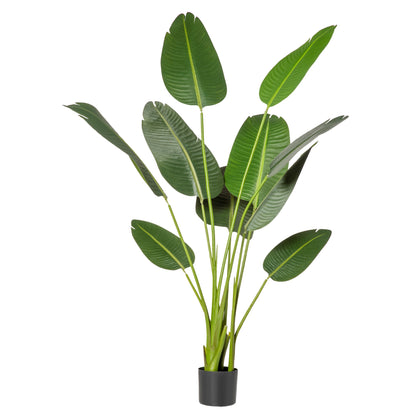 160 cm Artificial Banana Plant with Pot and 10 Realistic Leaves Synthetic Tropical Plant for Indoor and Outdoor Decoration Office Home Green