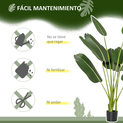 160 cm Artificial Banana Plant with Pot and 10 Realistic Leaves Synthetic Tropical Plant for Indoor and Outdoor Decoration Office Home Green