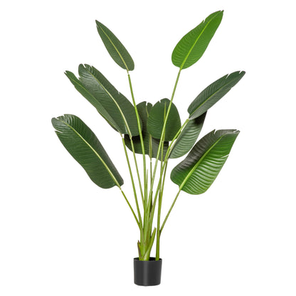 160 cm Artificial Banana Plant with Pot and 10 Realistic Leaves Synthetic Tropical Plant for Indoor and Outdoor Decoration Office Home Green
