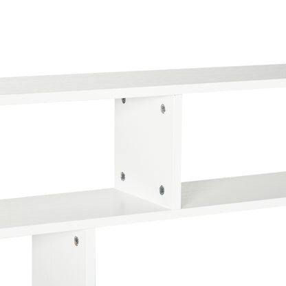 4-Tier Wall Shelf Floating Shelf with 7 Open Compartments for Living Room Bedroom Office Modern Style 94x19.5x80 cm White