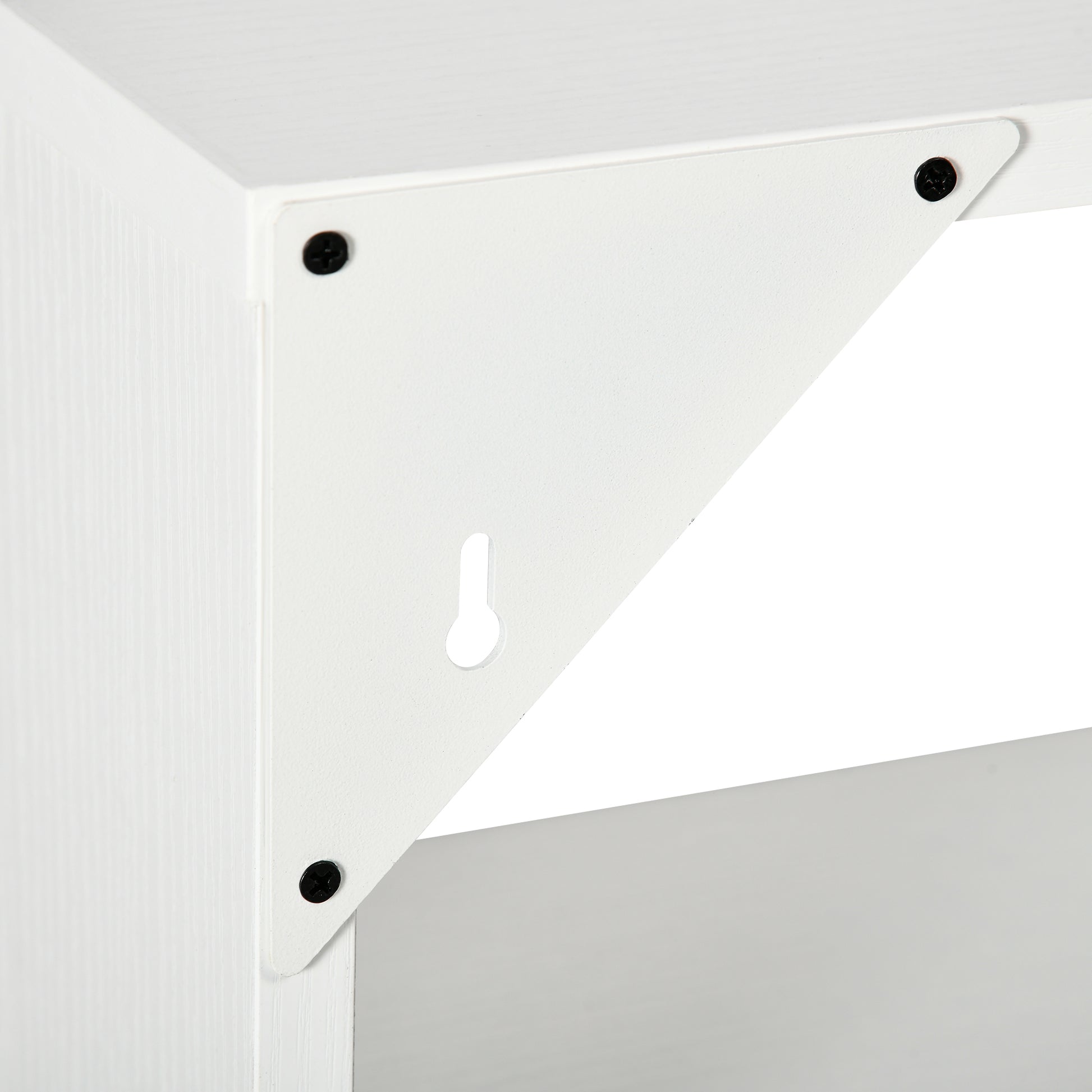 4-Tier Wall Shelf Floating Shelf with 7 Open Compartments for Living Room Bedroom Office Modern Style 94x19.5x80 cm White