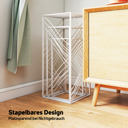 3-Piece Stackable Plant Stand Set — Powder-Coated Metal, White; Heights 19.7"/23.6"/27.6" (50/60/70 cm), Load Capacity up to 66/44/22 lb