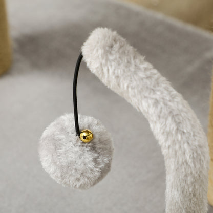 Small Cat Scratching Tree 42 cm Height Cat Tree with Nest Hanging Balls and Sisal Posts 48x38x42 cm Light Gray