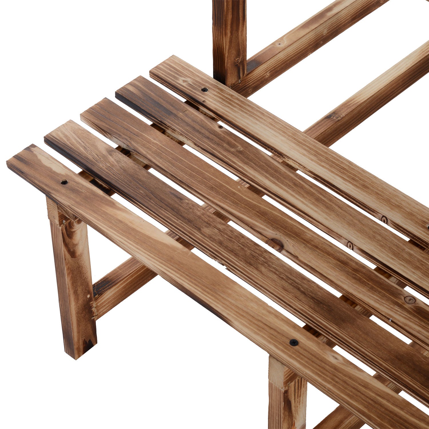3-Tier Plant Stand, Foldable 78 cm High Flower Stand for Indoor Outdoor, Wooden Plant Shelf, Flower Pot Stand with Trays, Flower Stand for Living Room, Garden Balcony, Natural Wood