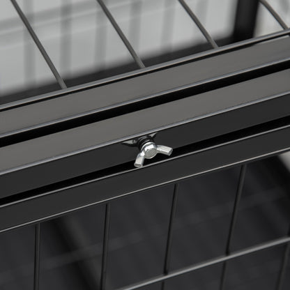 Metal Cage for Dogs with Wheels and Brakes Removable Tray and Door with Latch for Golden Retriever Labrador 92x62x75 cm Black