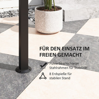 BBQ Pavilion 233 x 110 x 235 cm Windproof Garden Pavilion with Double Roof, Shelves, Garden Pavilion with UV Protection, BBQ Pavilion made of Steel, Garden Tent BBQ Tent for Party BBQ, Dark Grey