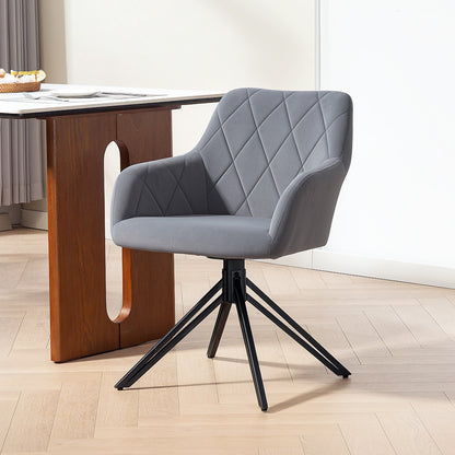 Dining Chair Upholstered Chair with Armrest Kitchen Chair Living Room Chair Velvet Retro Design Steel Gray 58 x 60.5 x 79 cm
