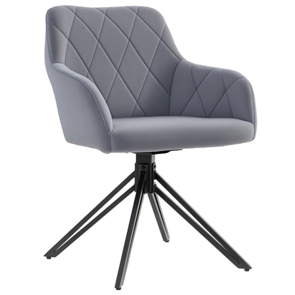 Dining Chair Upholstered Chair with Armrest Kitchen Chair Living Room Chair Velvet Retro Design Steel Gray 58 x 60.5 x 79 cm